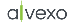 alvexo logo czarno zielony napis białe tło