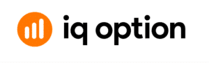 iq option platforma wymiany logo czarno biało pomarańczowe