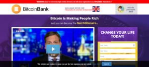 homepage of Bitcoin Bank