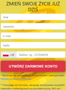 Bitcoin Supersplit formularz rejestracyjny po polsku